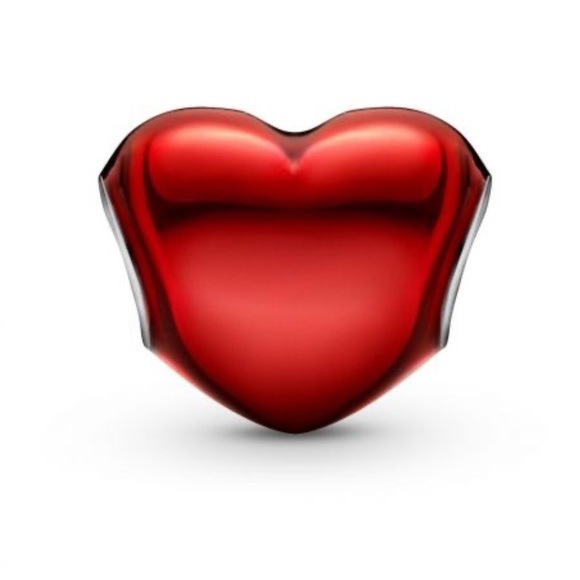 Authentic Pandora Metallic Red Heart Charm in sterling silver ♥️ - Picture 2 of 4
